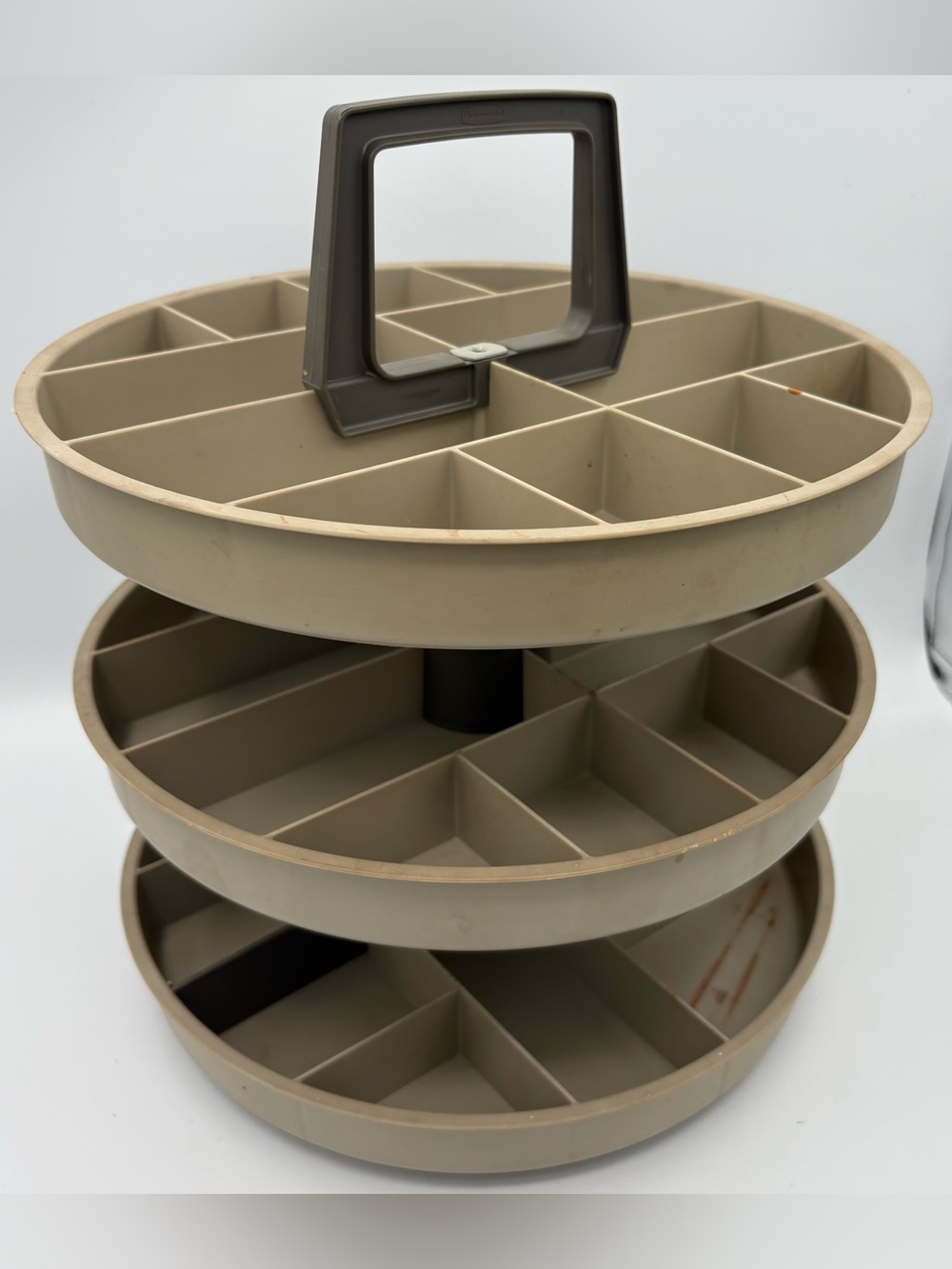 Rubbermaid 3-Tier Lazy Susan Revolving Rotating Part Organizer Storage Carousel